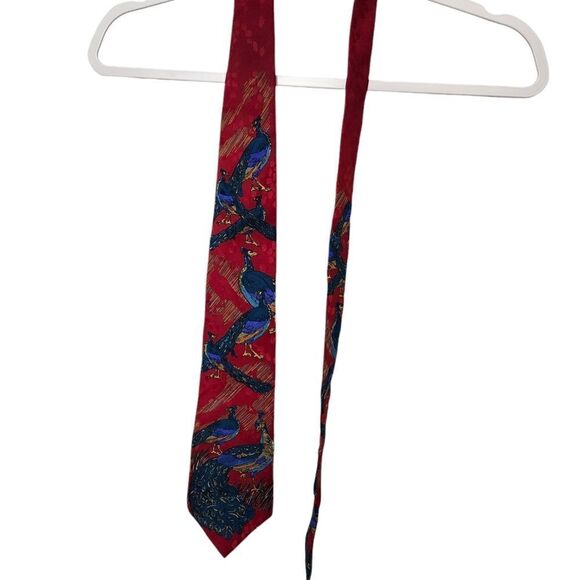 World Wide Wildlife tie The Asian Blue Peacock iridescent feathers #199‎ - Picture 3 of 7